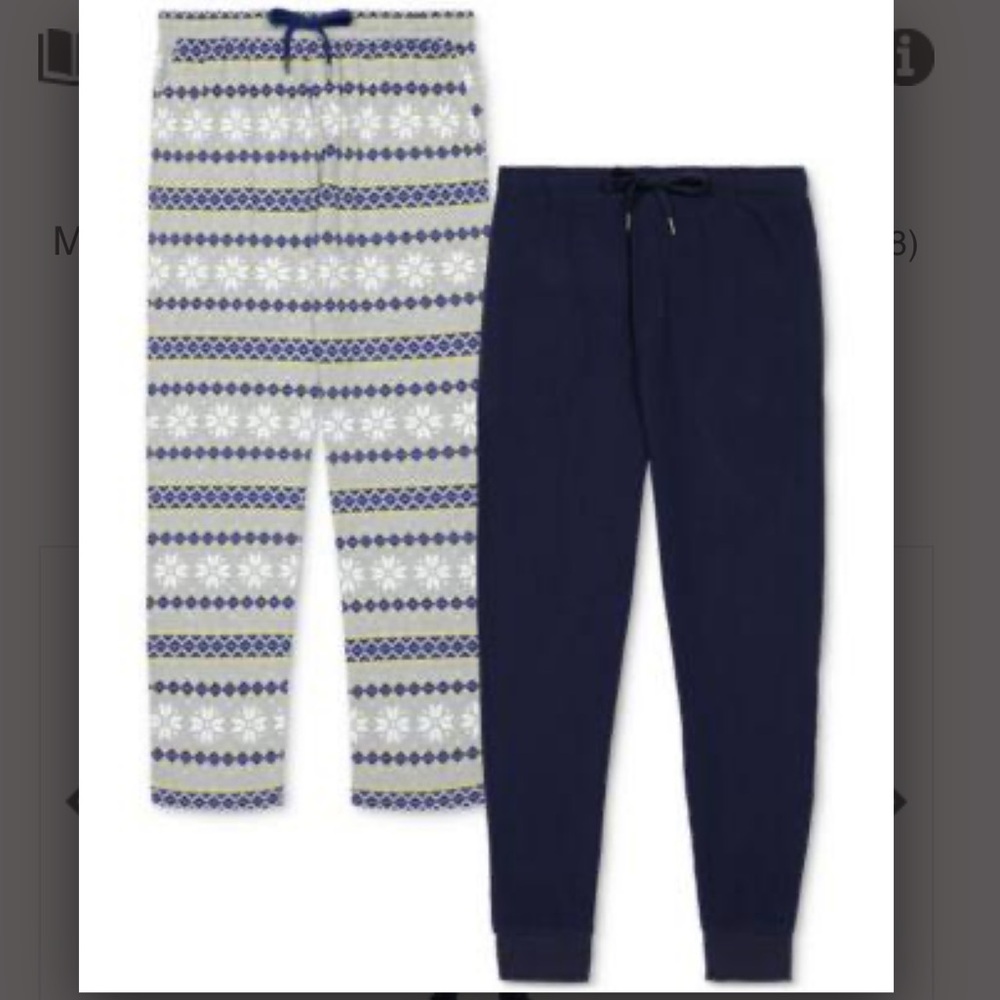 GAP Men’s Festive 2pk Pajama Waffle Knit Size M Retail $84.95